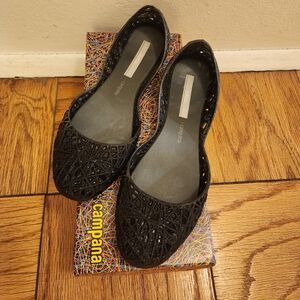 Preloved MELISSA + Campana Black Woven Jelly Flats